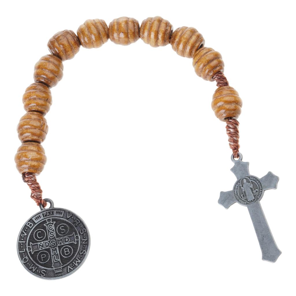 Legierung Gefertigtes Rosenkranzarmband Inklusive Kruzifix und Benedikt Design Gebetsperlen Handgelenkzubehör Bequemes Accessoire