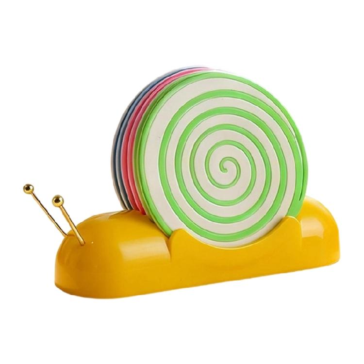 

Multipurpose Snail Pattern Coasters For Hot Beverages Gift For Home Or Restaurant Use жёлтый