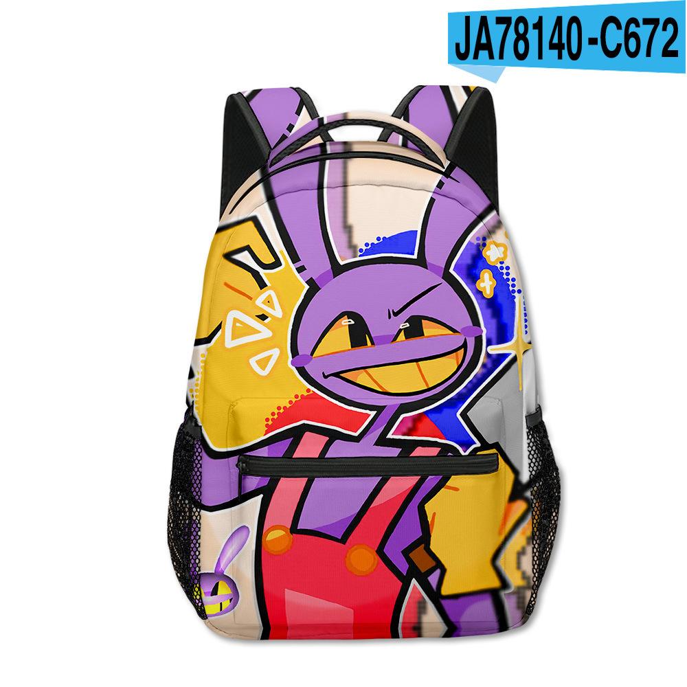 Magic Digital Circus School Bag Elementary And Secondary School Backpack Cartoon Children'S Backpack Men'S And Women'S Casual Backpack Full Print