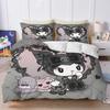 Sanrio Kuromi Comforte Bedroom Printed Cartoon Quilt Cover Bedding Set With Pillowcase Suitable For Children And Adults