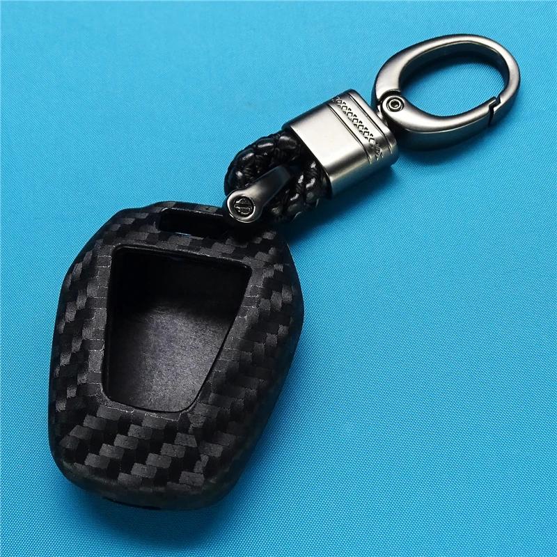 1 Piece Carbon Fiber Silicone Keychain Car Key Case for Isuzu DMAX D-MAX Mu-x 2.5 2 Buttons Car Key Cover