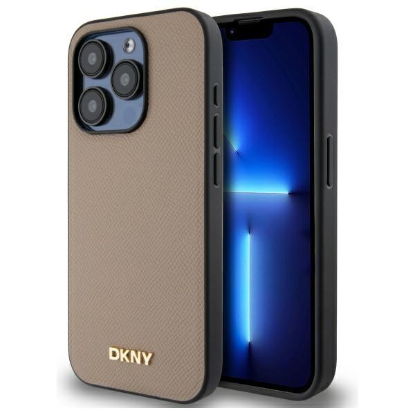 Dkny Dkhmp15Lpghlme Iphone 15 Pro 6.1   Beżowy/Beige Hardcase Grained Metal Logo Magsafe