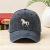1pc Classis Vintage Washed Baseball Caps for Women,Running Horse,Lightweight Adjustable Fit Caps for All Seasons Everyday,Sports