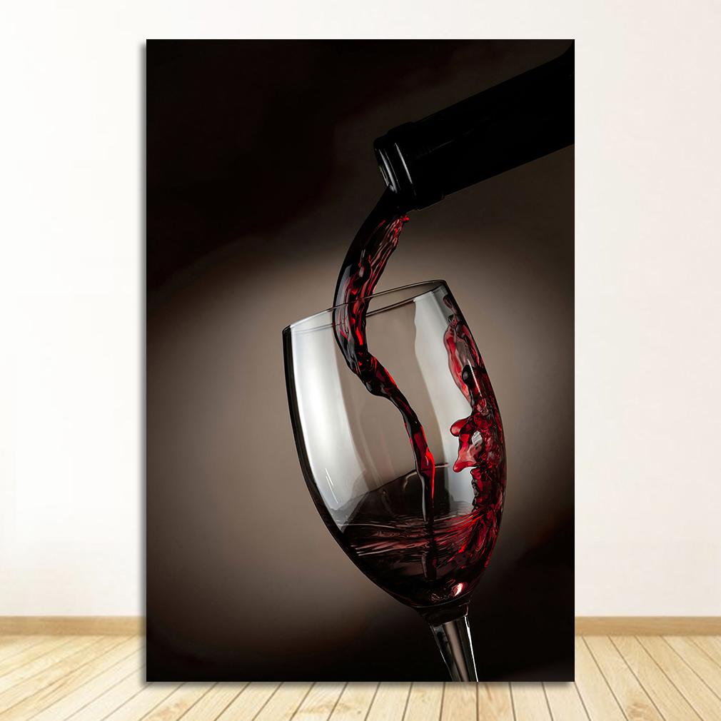 Poster Modern Canvas Art Bar Restaurant Kitchen Wall Decoration Dinning Living Room Decor Red Wine Glass Oil Painting Prints