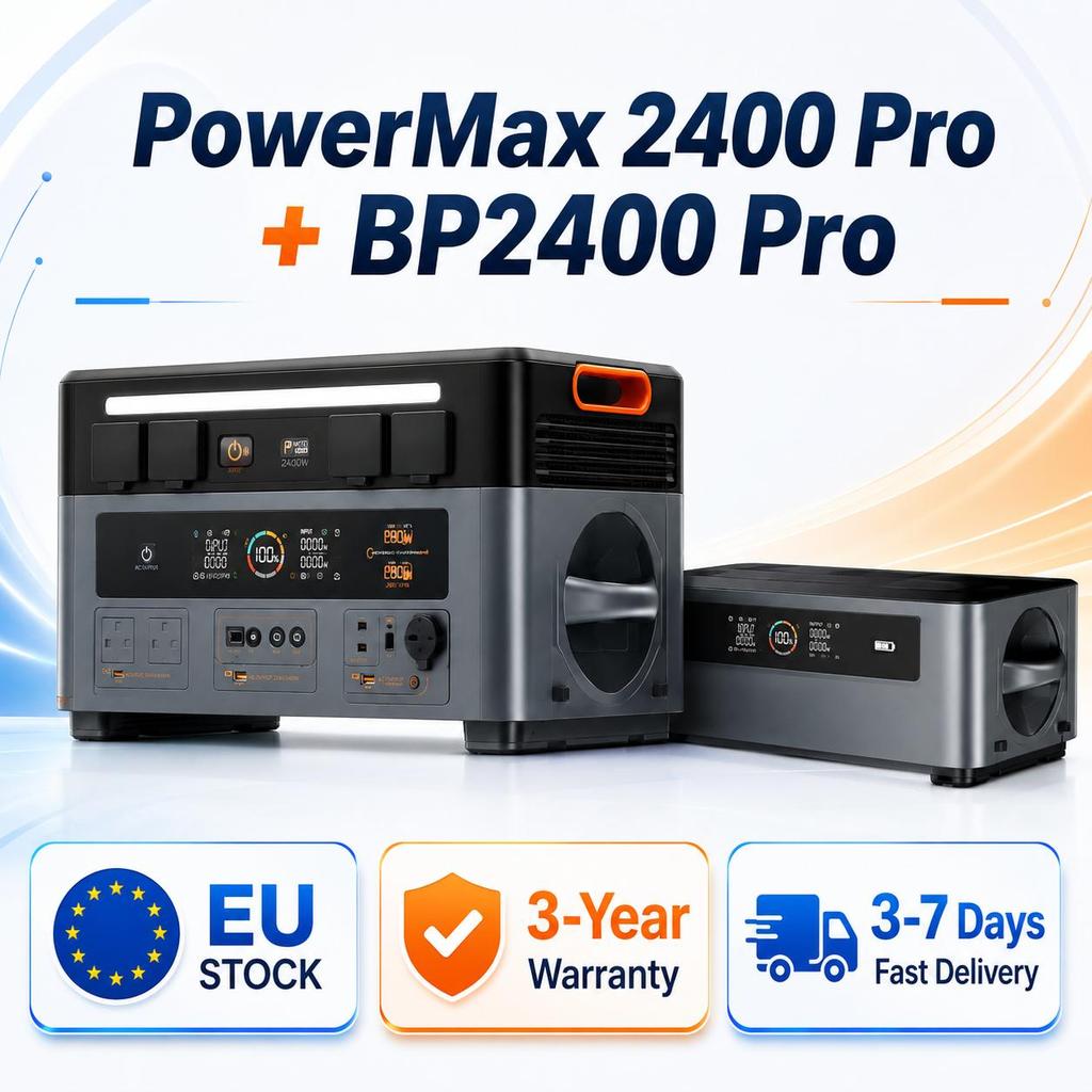 Estación de Energía Portátil Oscal PowerMax 2400pro 2400 * 2W 3892WH Celda Solar Camping al Aire Libre Emergencia en Casa Power Bank Móvil