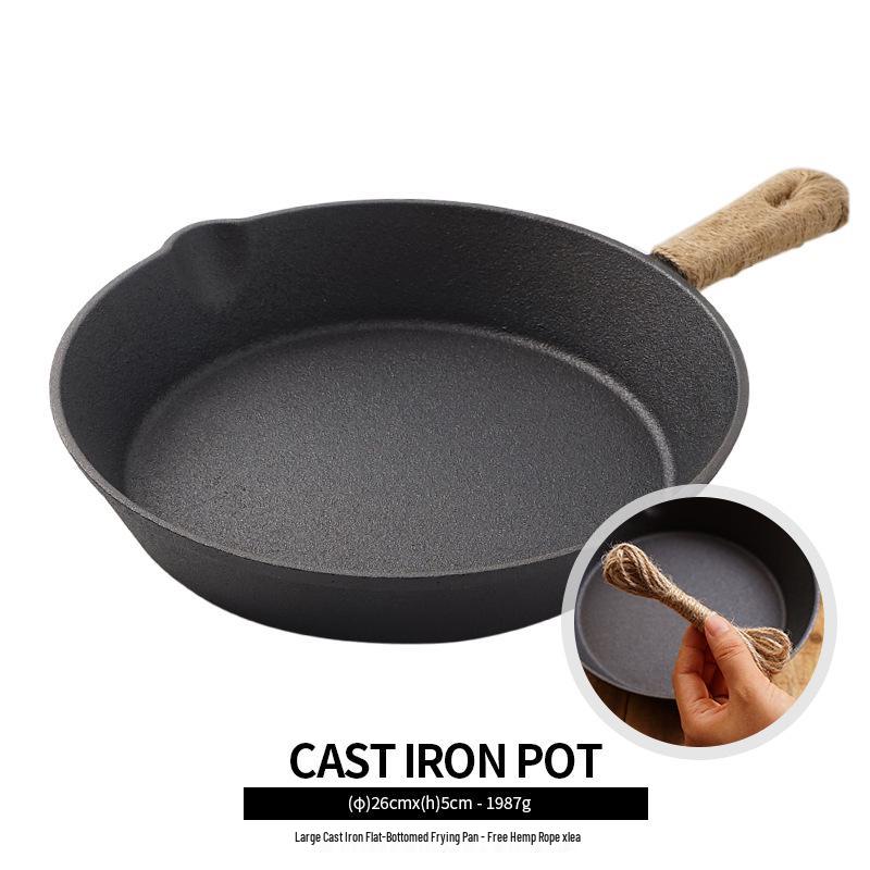 Utendørs Støpejern Non-stick Stekepanne for Camping, Piknik, Barbecue og Biff.