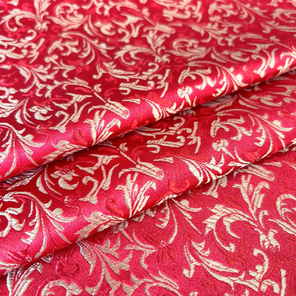 Brocade Jacquard Wheat Flower Pattern Damask Fabric For Silk Satin Girl's Dress Cheongsam Costume Curtain DIY Quilting Patchwork