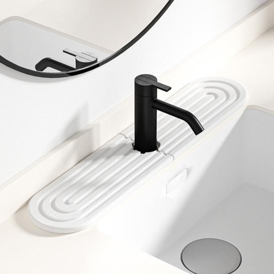 Podložka pod baterii Ochrana proti stříkající vodě na dřez Rychleschnoucí podložka pod kuchyňskou baterii Odvodňovací podložka Vodoabsorpční kamenný tác na koupelnovou desku