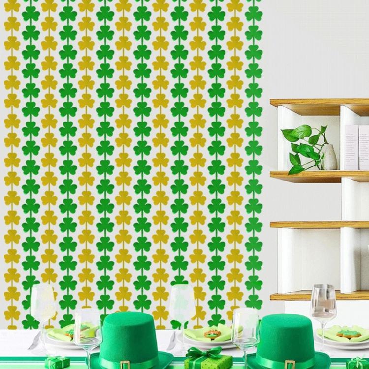 Stylish Shamrock Tinsel Curtain for Holiday Decorations Elegant Clovers Rain Silk Curtain Irish Festival Party Supplies