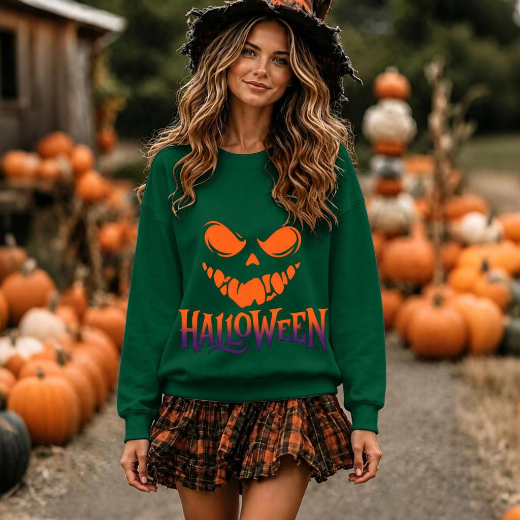 Women's Fashion Casual Comfortable Color Neck Long Sleeve Sweatshirt for Fall Winter