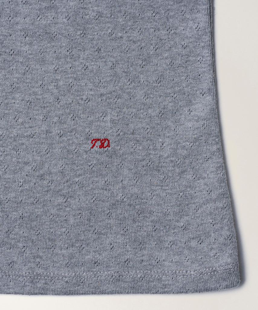 TTUDEMENT Eyelet Henley Tank Top_Melange Gray