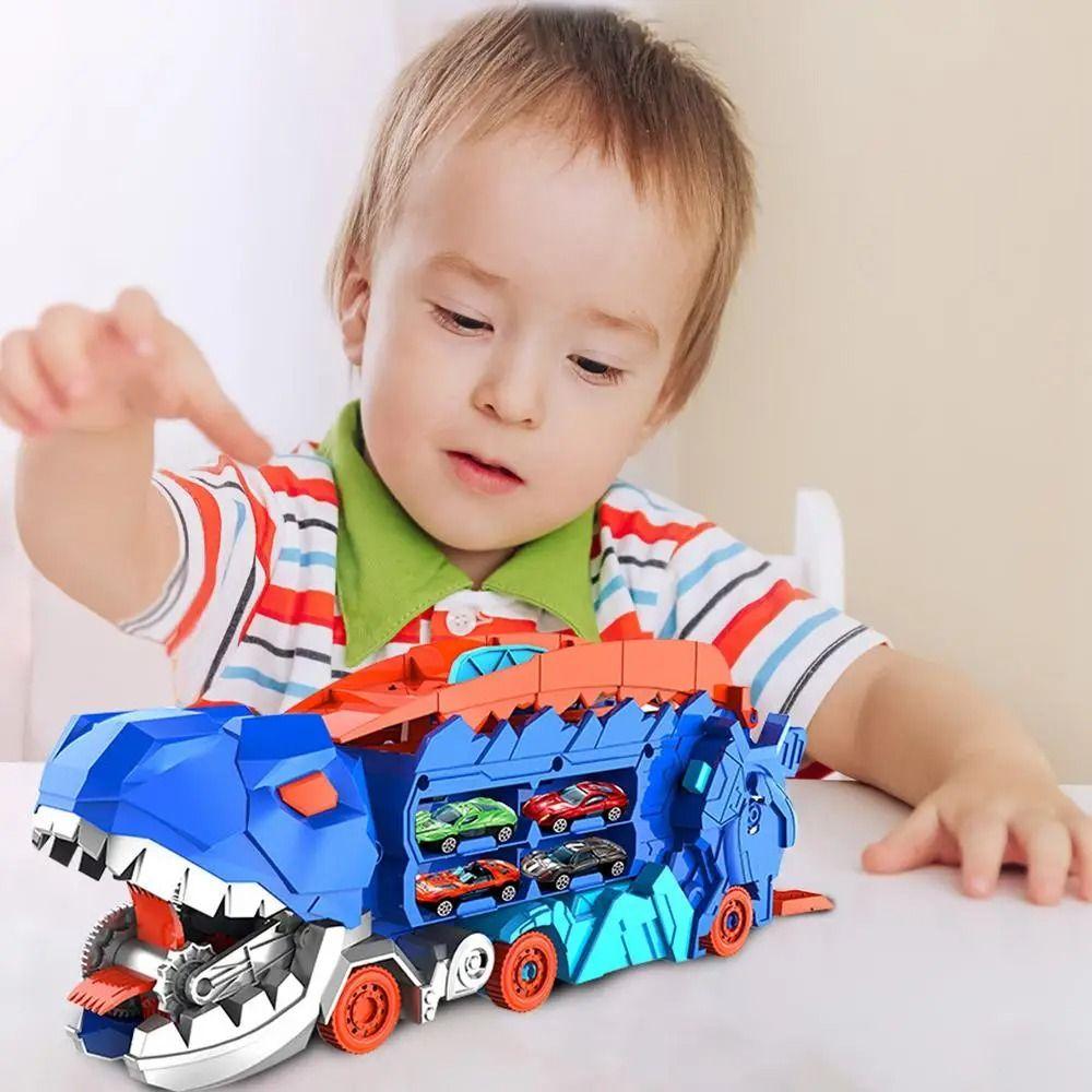 Dual-mode Dinosaur Transformed Toy with Handle Dinosaur Track Toy Dinosaur Car Toy  Festival Gift