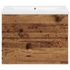Washbasin Cabinet with Built In Basin Rustic Wood Look