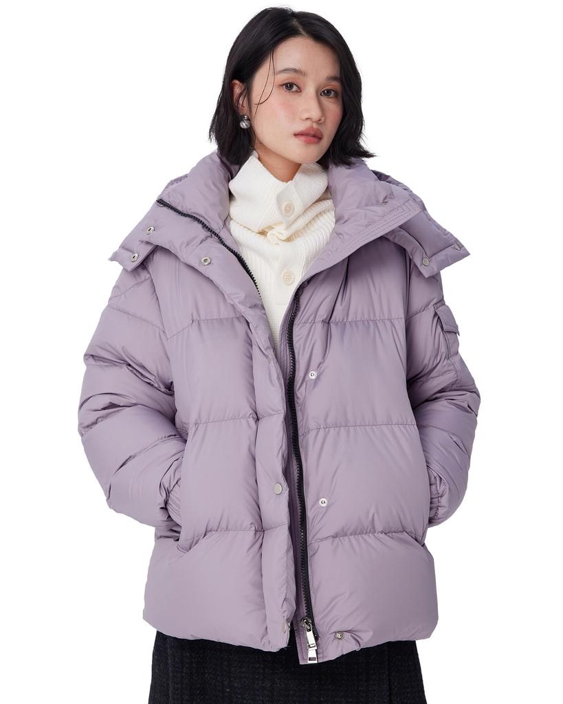 Umo Down Short Cold Loose Plus Sizes Size M Women's Coat, Length, Hooded, Outerwear, Warm, Protection, Lightweight, Waterproof, Fit, Available, Cute,