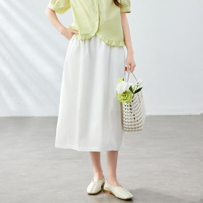 High Waist Skirt Women's Summer New Breathable Sweet Loose Word Skirt Medium and Long Skirt A Word Skirt