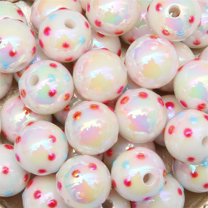 

Акриловые бусины с покрытием, цветные масляные бусины в горошек для DIY ожерелья, браслета, серьг, изготовления ювелирных изделий 16mm 4pcs синий/красный