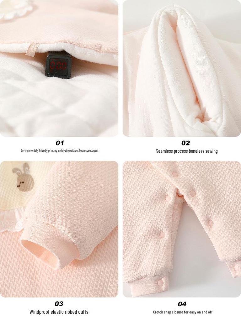 Garden Little Rabbit 120g Pure Cotton Padded Butterfly Bodysuit for Newborns - Autumn/Winter Collection