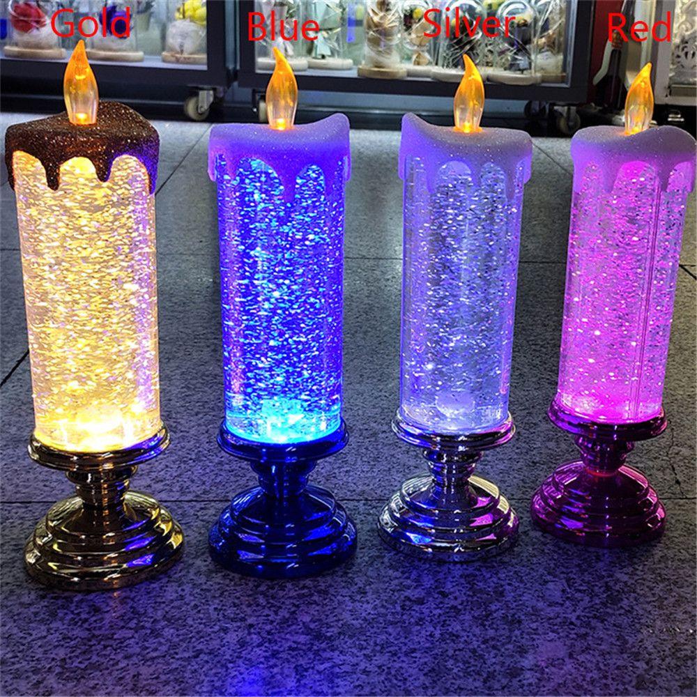 Practical Automatic Changing Party LED Christmas Candles 7 Colors Glitter Flameless Candles Candle Lights