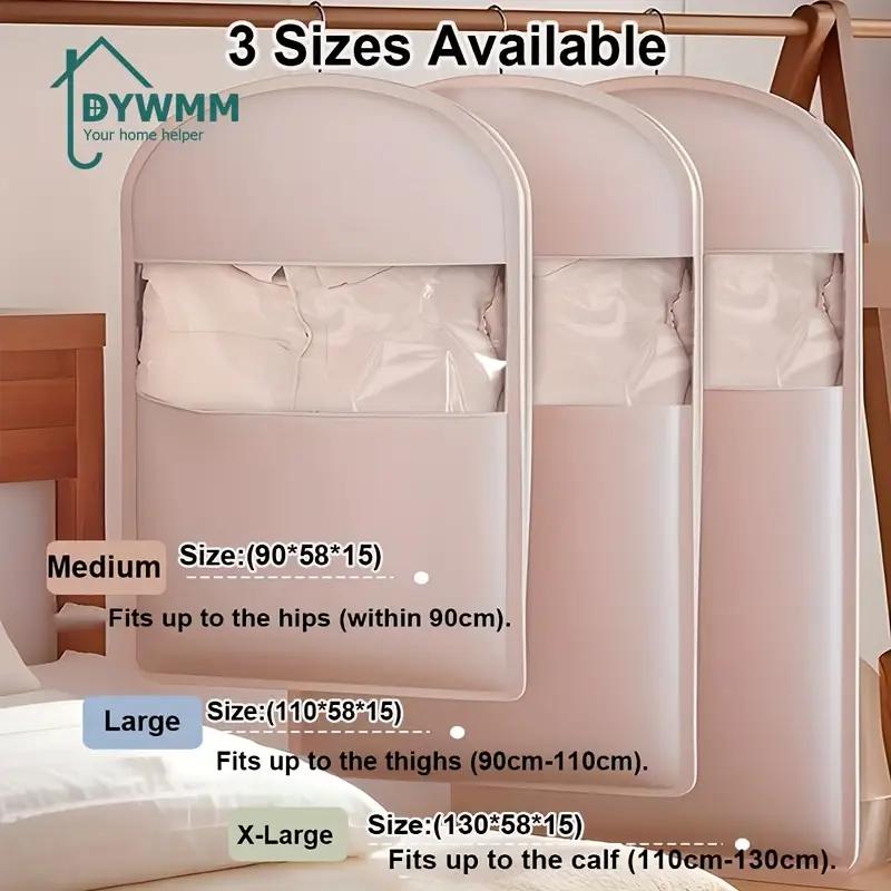 1pc Closet Hanging Organizer Vacuum Bag for Clothes Storage Bag with Hanger Space Saving Clear Seal Bags Wardrobe Compressed Bag