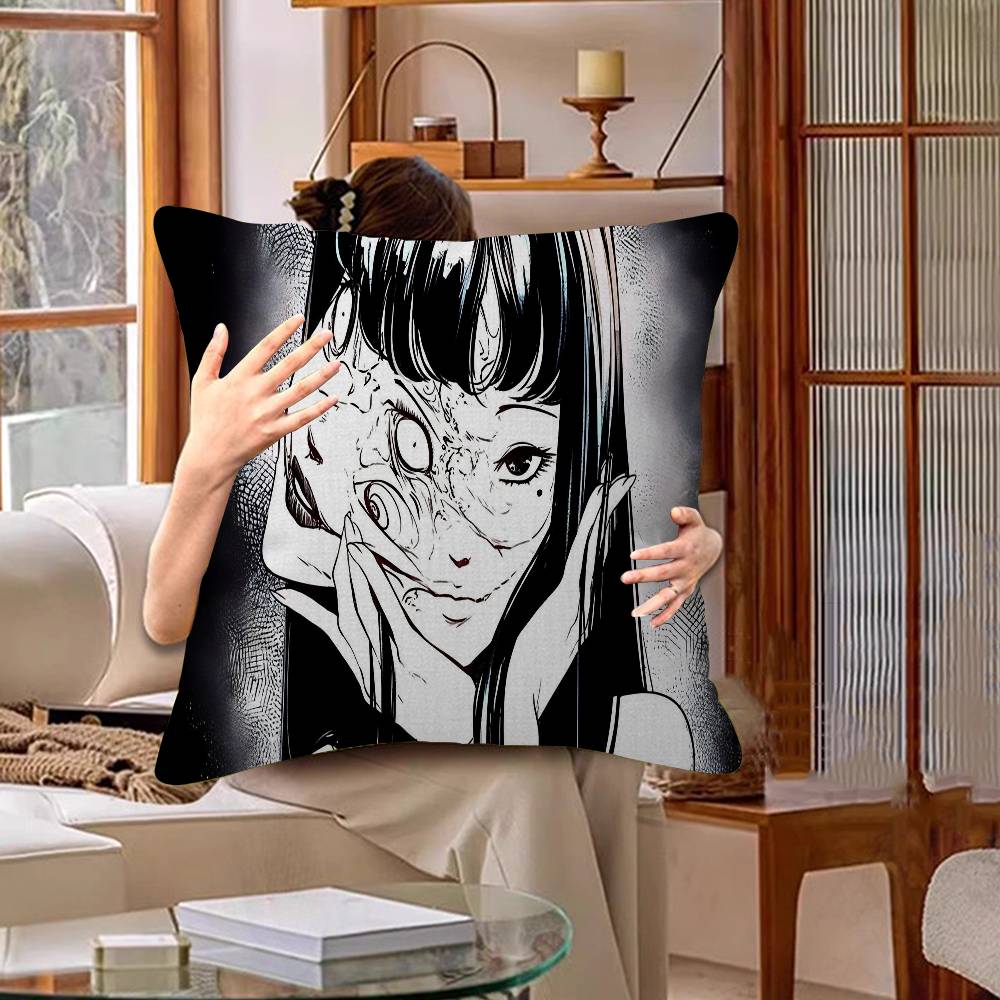 Japanese Junji Ito Tomie Pillow Gift Home Office Decoration Bedroom Sofa Car Cushion Cover Case 45X45