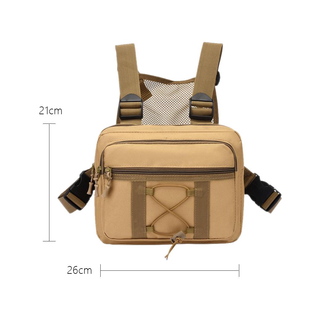 Tactical Chest Bag Unisex Running Vest Bag with Adjustable Straps Lightweight Front Vest Bag Large Capacity Outdoor Climbing Bag