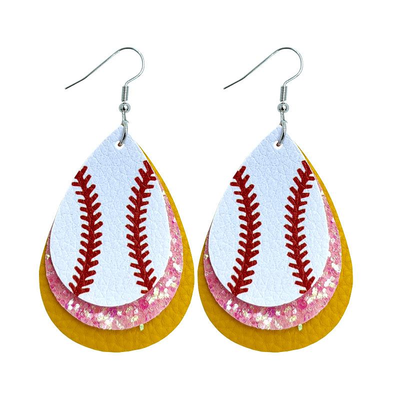Baseball-Lederohrringe, Football Football Basketball-Lederohrringe