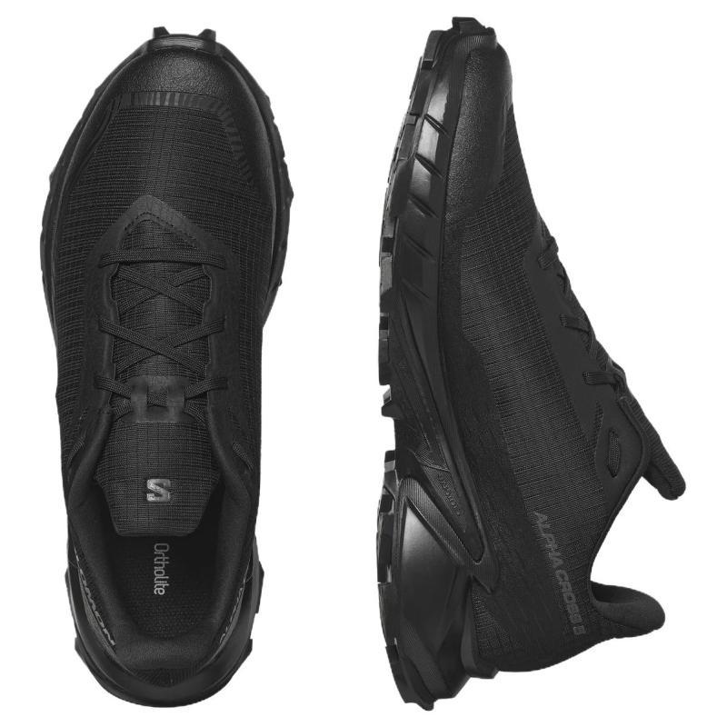 SALOMON ALPHACROSS 5 Anti Slip Wear Resistant Low Top Running Shoes Men's Black Sneakers L47313100