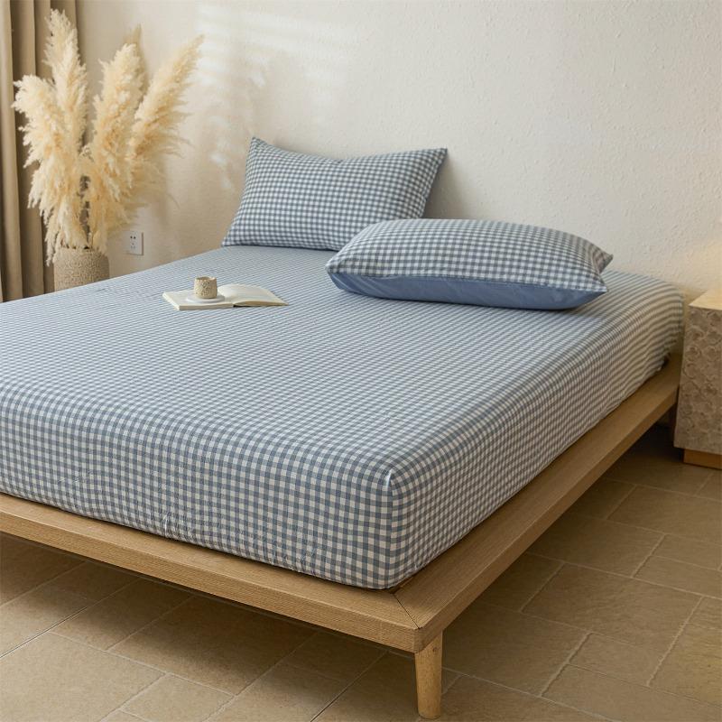 new cotton washed cotton lattice series single bed hat thickened tatami non-slip bed cover single piece fitted sheet