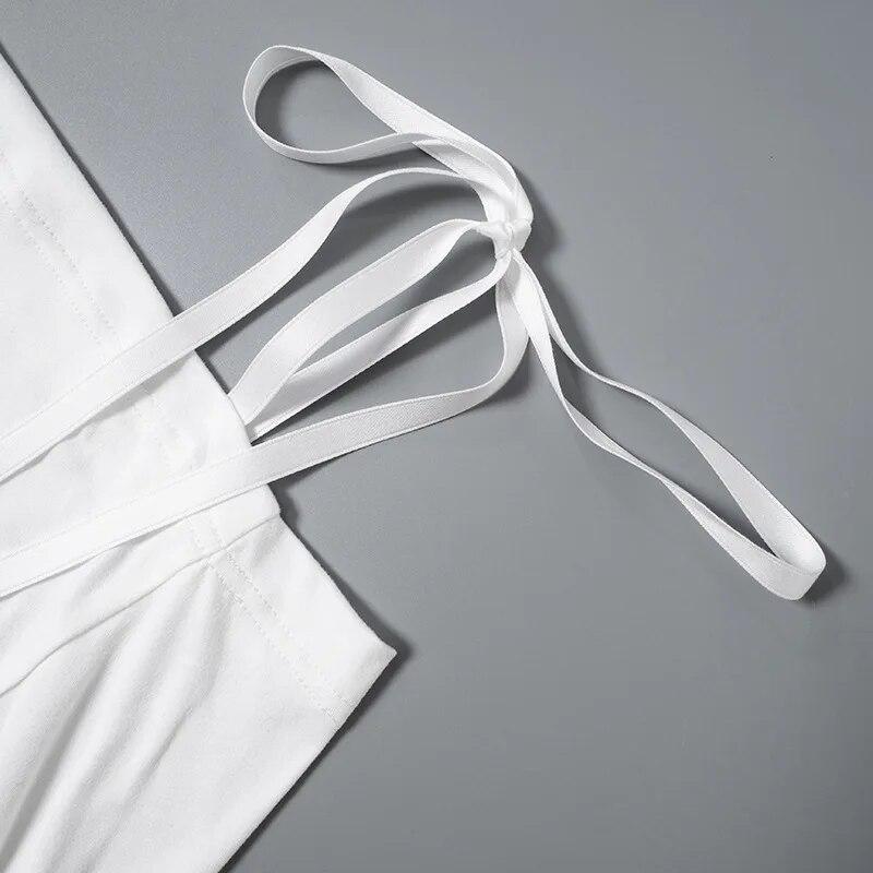 Off Shoulder Sexy Elegant Streetwear Tops Women Patchwork Bow Slim Vintage T-Shirt Female Lace Up Fashion Nightclub Y2K Clothes New