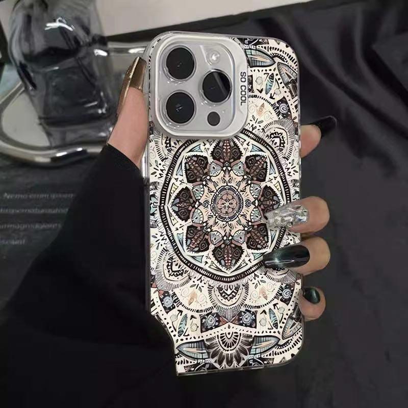 

Retro Mandala Full-Screen Protective Case for iPhone 13, 14, 15, and 16 iPhone 13