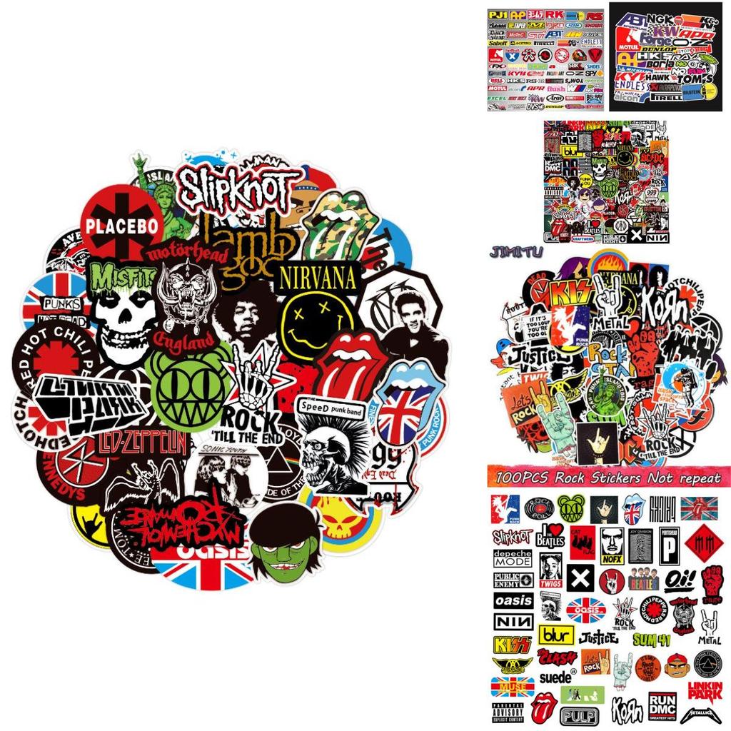 Klassische Rockband-Aufkleber Für DIY-Graffiti Wasserdicht Und Rückstandslos 100 Stück