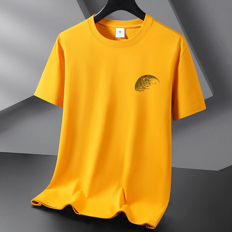 Jednoduchý styl 10 barev Tričko z čisté bavlny Pánské tričko s kulatým výstřihem Krátký rukáv Volný Tričko Velká velikost S-6XL