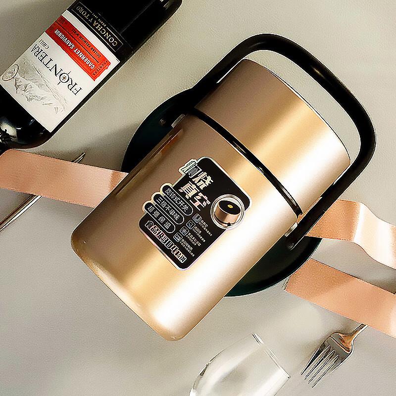 

Контейнер для еды из нержавеющей стали 304 объемом 1,4 л с термоизоляцией и ручкой