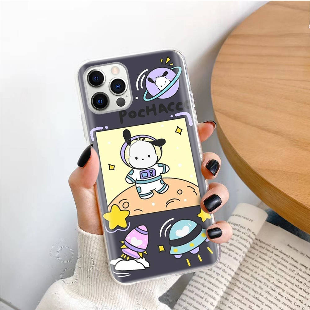 Transparent Case for Samsung A04 A14 A23 M33 M53 Realme 10 9 C35 C55 VIVO X80 Infinix Hot 30 Note 11 Tecno Spark 8P Pro L-18 Pochacco Dog