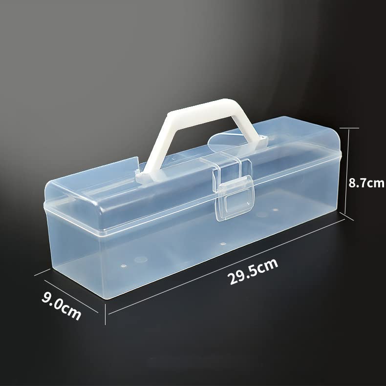 Large Paintbrush Storage Brush Large Transparent Clear Durable PP Storage Box with Tool Small Item Storage Multifunctional with Handle for Easy