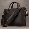 Top Grade Genuine Leather Briefcase 15 16 Inch Laptop Business Bag Vintage Fashion Original Handmade Men Totes Handbags Male