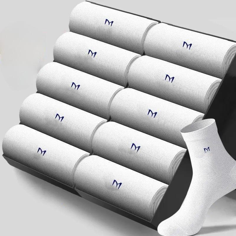 Men's Cotton Socks: Deodorant, Sweat-Absorbent, Lightweight, Year-Round Business & Sports Style, Versatile Mid-Tube Design