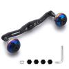 HEIGHTEN Reel Handle 4mm Thick Charcoal Cloth Carbon 30mm Knob Shimano Daiwa Abu Universal Baitcasting Reel Aurora Series 130/120/110mm 1.5K (120mm,