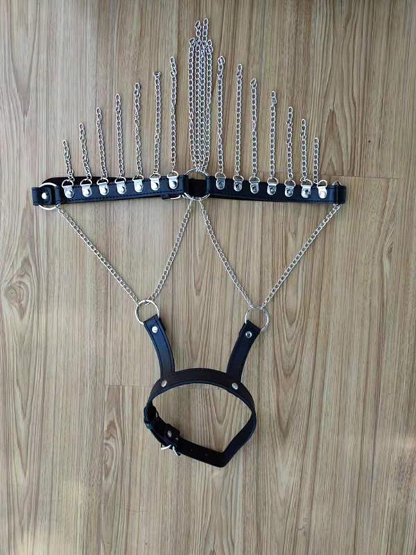 Dámský kožený svazovací outfit: Erotické SM Seduction & Flirting Attire