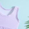 Girls' Polka Dot Striped Two-Piece Swimsuit Set