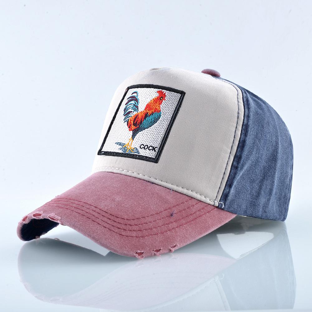 Cap With Embroidery Animals Patch Men Snapback Hip Hop Dad Hats Women Four Seasons Adjustable Visor Cap Vintage Denim Baseball Minimalist