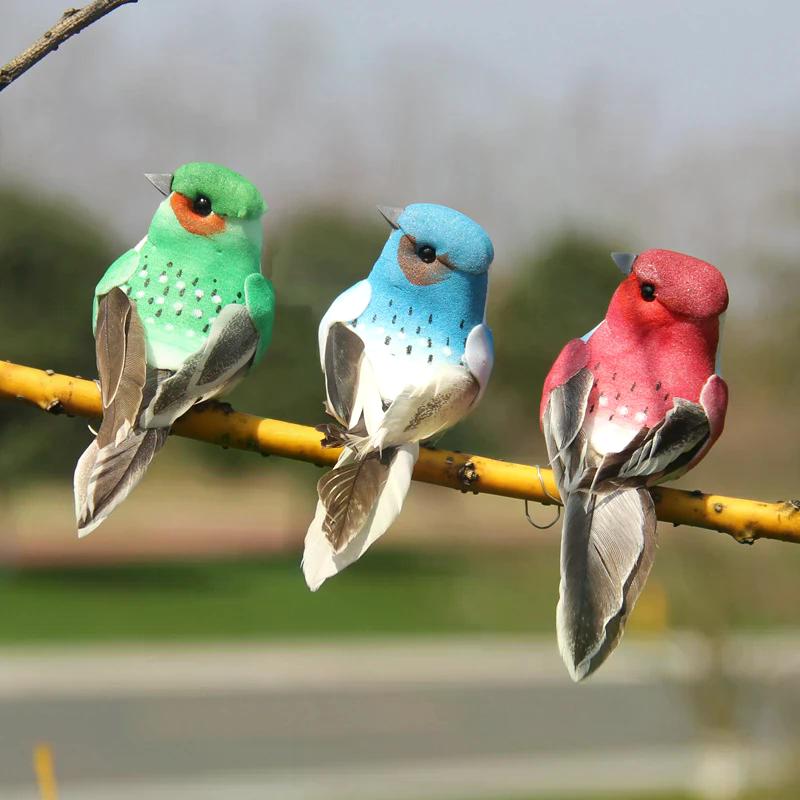 1Pcs Cute Artificial Birds Fake Foam Animal Simulation Birds Models Tit Diy Craft Home Garden Ornament Decoration