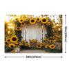 2D Rustic Wooden Fence and Sunflowers Background Cloth Photo Booth Prop