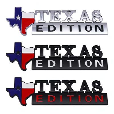 3D Metal TEXAS EDITION Logo Badge Sticker Rear Trunk Side Emblem for Universal Cars Motorcycle Decorative Accessories