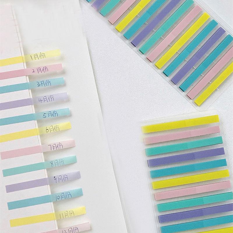 Translucent Notes Sticker Book Stamping Book Scrapbooking Flag Sticker Colorful Memo Sticker Self Adhesive Index Tab Reading Aid