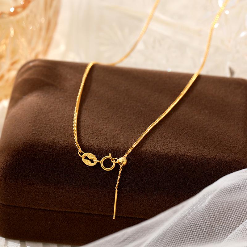 "Banyan Tree S925 Silver Women's Simple Chopin Clavicle Necklace - Niche Design, Light Luxury, All-Match"