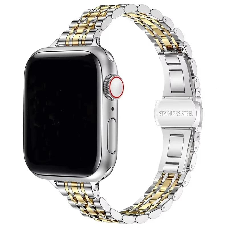 Stainless Steel Strap For Apple Watch Ultra 2 Band 49mm 42mm 46mm Metal Bracelet iWatch Series 10 9 8 7 6 5 4 3 Women 45mm 41mm