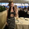 Black and White Striped Bikini Three-piece Set with Half-length Skirt Resort Style Swimsuit High-end Island Photo Internet Celebrity