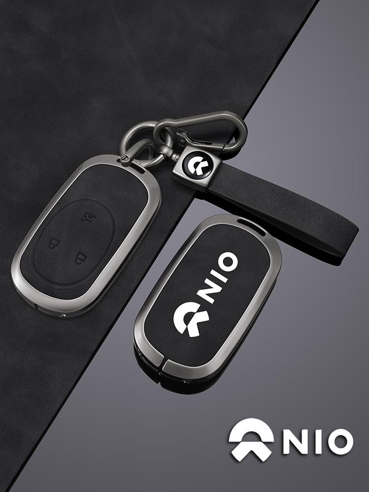 Genuine Leather Car Key Case for Nio ET5, ES6, ET5T, ET7, ES8, EC6, ES7, EC7 (2023 Model)