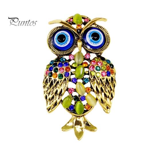 

Роскошная брошь в форме совы, красочные сверкающие стразы, инкрустированная булавка для свадебного платья, женский свитер, пальто, ювелирные аксессуары жёлтый